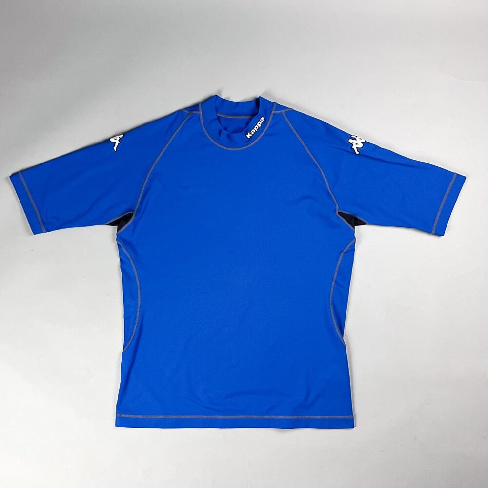 Kappa Soccer Jersey | Vintage Y2K Plain Blue Stretch Soccer Shirt, Embroidered